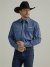 Men's Wrangler Logo Long Sleeve Western Snap Shirt in Bijou Blue