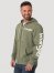 Men's Wrangler Logo Sleeve Full Zip Hoodie in Lichen Green Heather