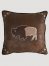 Wrangler Faux Leather Buffalo Decorative Throw Pillow in Brown