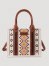 Southwestern Print Cross Body Canvas Mini Tote in Coffee