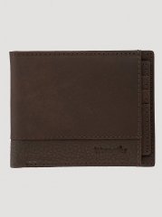 Men's Embossed Passcase Bifold Wallet in Brown