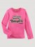 Girl's Long Sleeve Cowgirls Graphic Tee in Pink