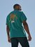 Men's Relaxed Fit Tiger T-Shirt in Green Blue Slate