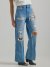 Wrangler x Fender Women's Loose Destructed Mom Jean in Light Wash