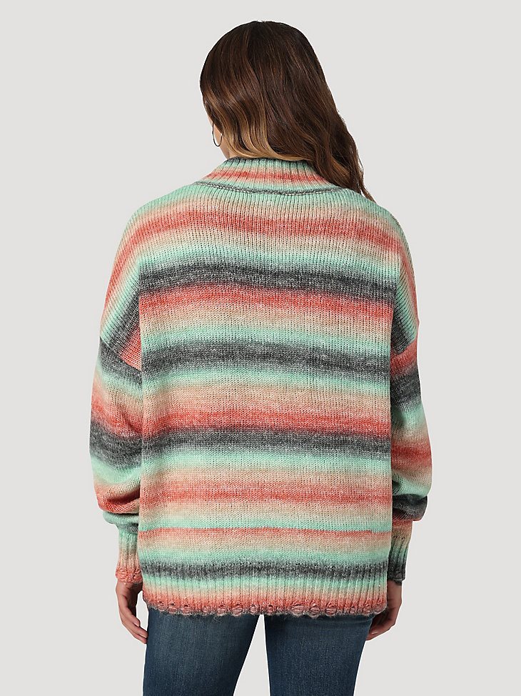 Women's Wrangler Watercolor Boxy Cardigan Sweater in Ombre Multi