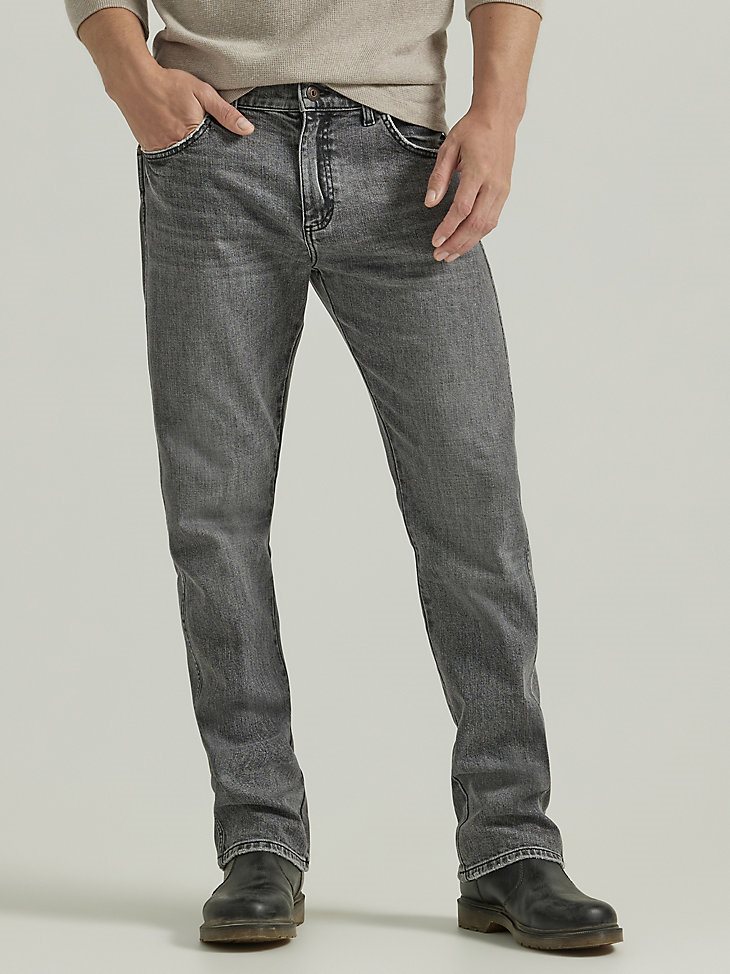Men's Wrangler Slim Straight Jean in Light Grey Wash