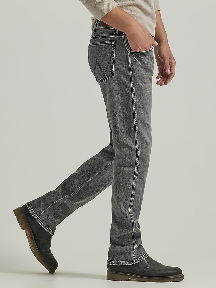 Men's Wrangler Slim Straight Jean in Light Grey Wash