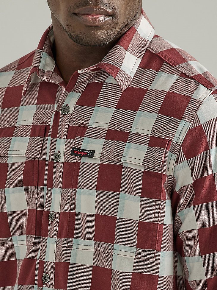 ATG by Wrangler Men's Thermal Lined Flannel Shirt in Mahogany