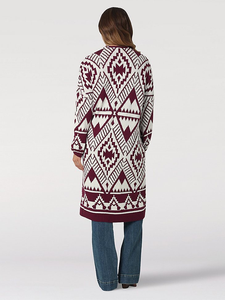 Women's Wrangler Balloon Sleeve Open Cardigan in Magenta