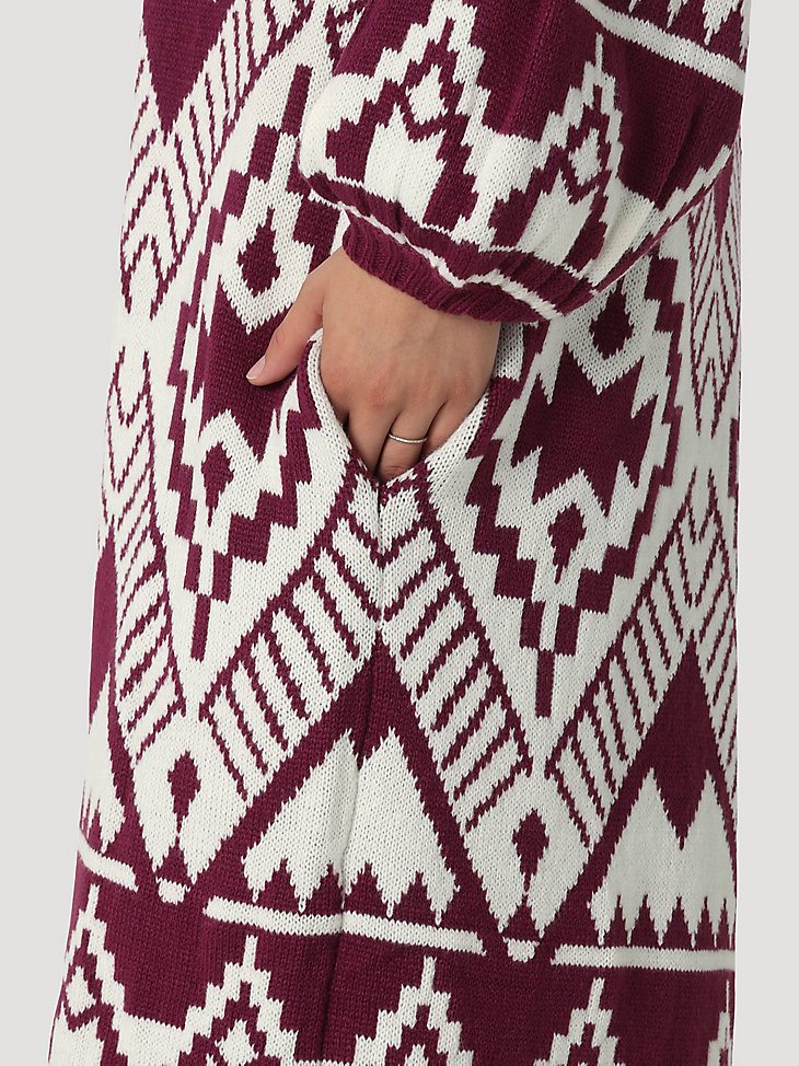 Women's Wrangler Balloon Sleeve Open Cardigan in Magenta