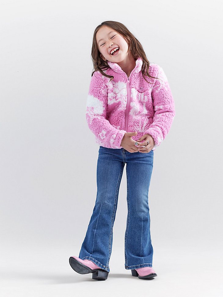 Wrangler x Barbie Girl's Western Sherpa Jacket in Pink