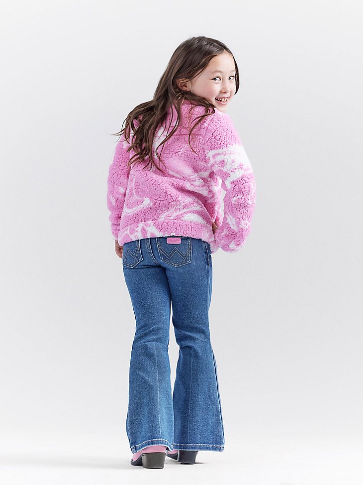 Wrangler x Barbie Girl's Western Sherpa Jacket in Pink