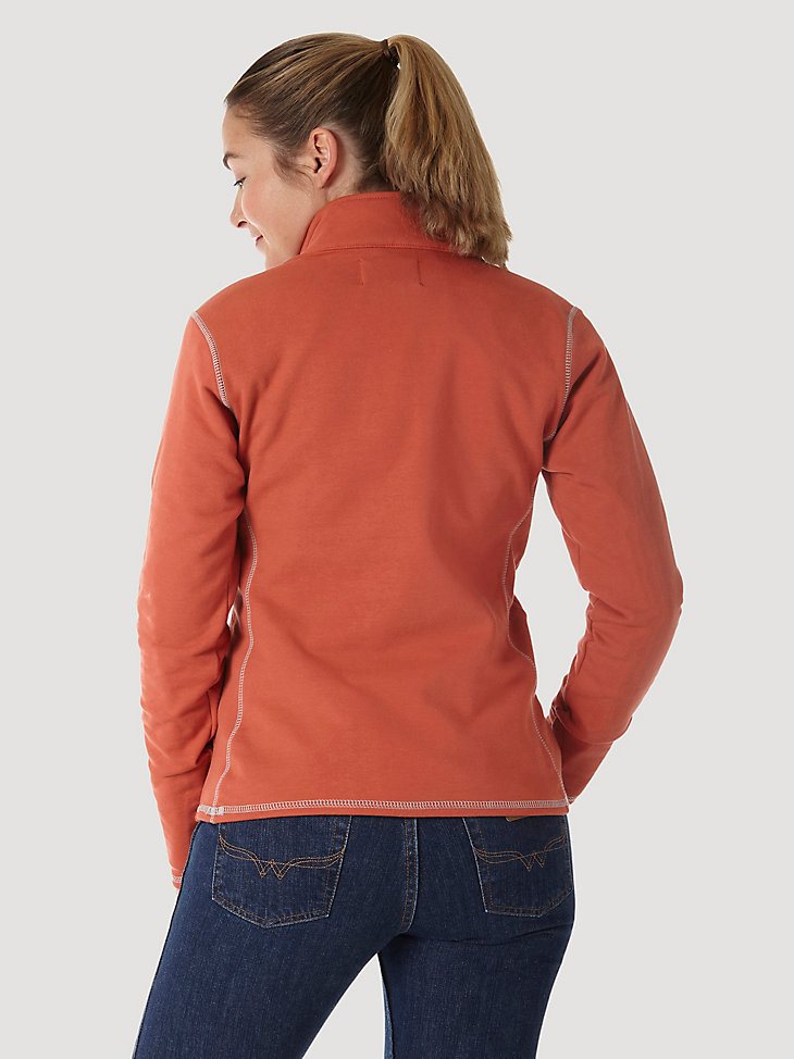 Women's Wrangler Flame Resistant Long Sleeve Quarter-Zip Pullover in Hot Sauce