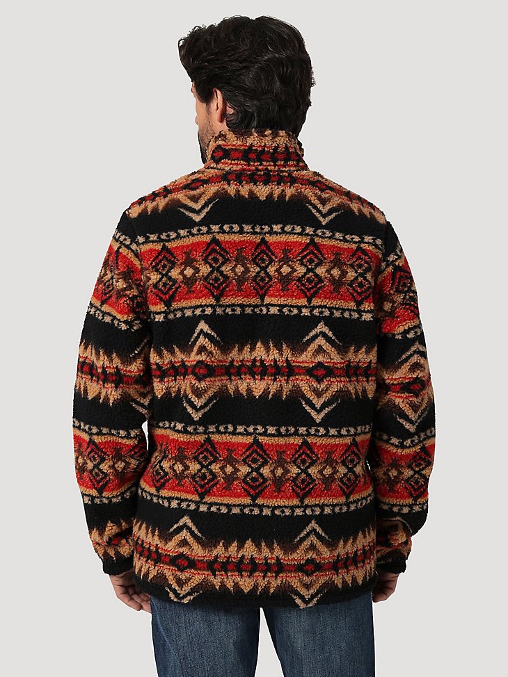 Men's Wrangler Heavyweight Quarter-Zip Sherpa Pullover in Cappuccino