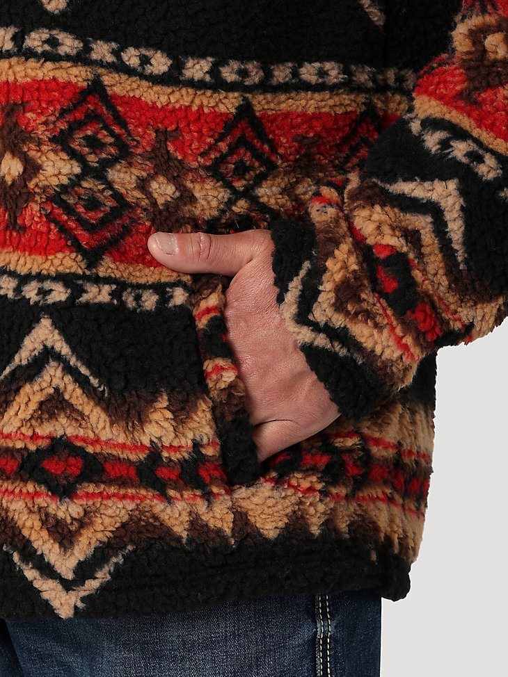 Men's Wrangler Heavyweight Quarter-Zip Sherpa Pullover in Cappuccino