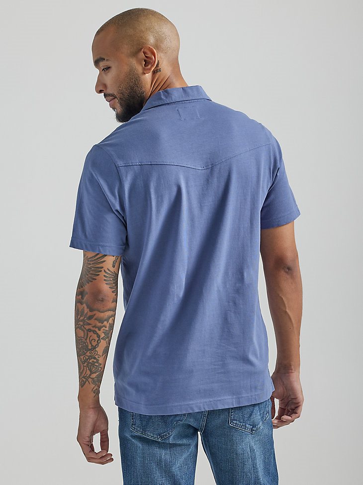 Men's Knit Polo Shirt in Vintage Indigo