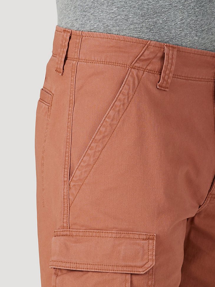 Men's Wrangler Authentics Stretch Cargo Short in Copper Brown