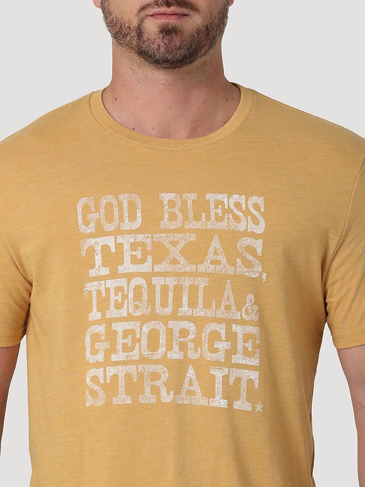 Men's George Strait Short Sleeve Graphic T-Shirt in Pale Gold Heather