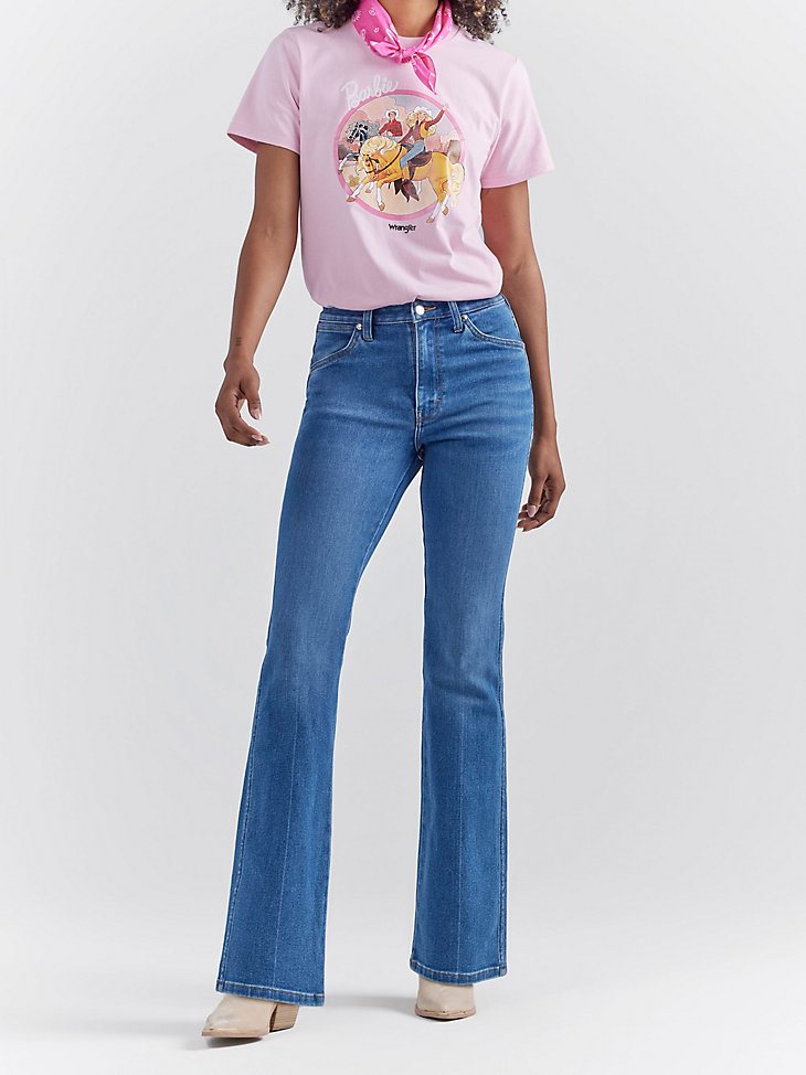 Wrangler x Barbie Westward High Rise Bootcut Jean in Wrangler Blue