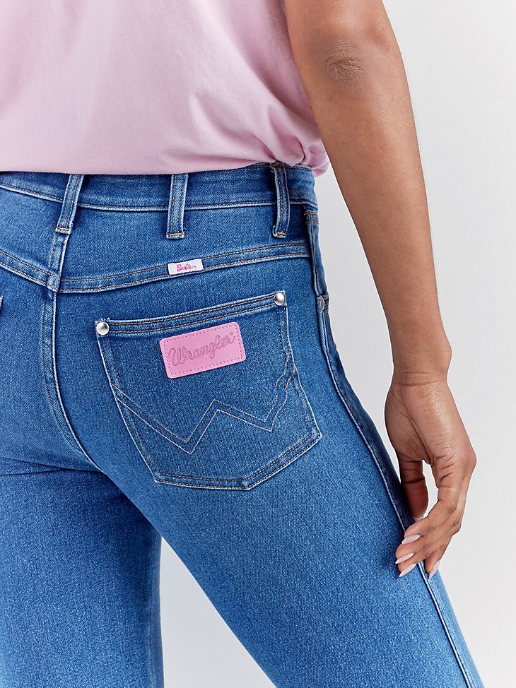 Wrangler x Barbie Westward High Rise Bootcut Jean in Wrangler Blue