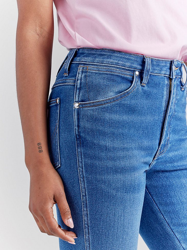 Wrangler x Barbie Westward High Rise Bootcut Jean in Wrangler Blue