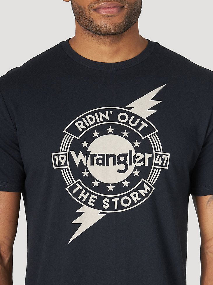 Men's Wrangler Weather The Storm Graphic T-Shirt in Washed Black