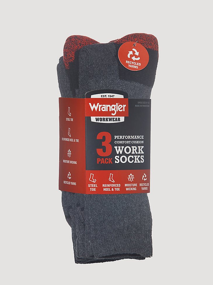Men's Cold Weather Work Socks (3-pack) in Grey