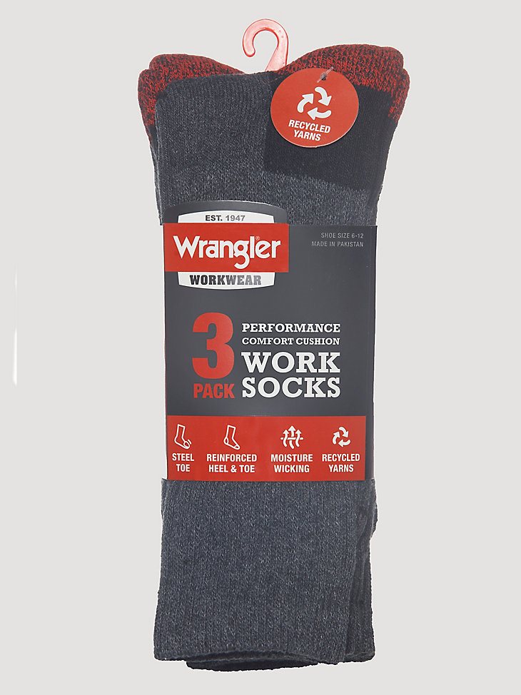 Men's Cold Weather Work Socks (3-pack) in Grey