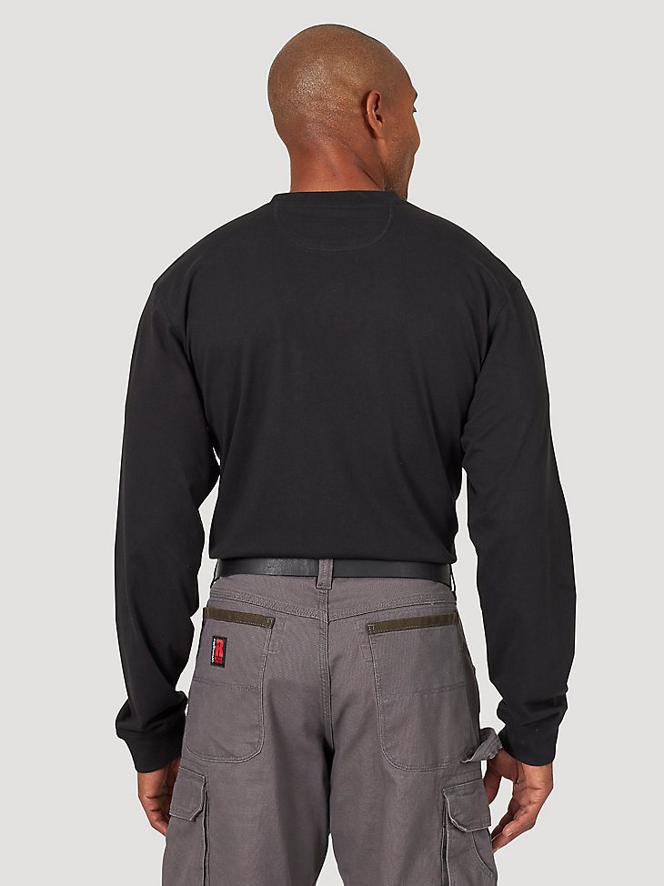 Wrangler RIGGS Workwear Long Sleeve 1 Pocket Performance T-Shirt in Black