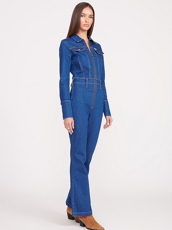 Wrangler + STAUD The Body Jumpsuit in Dark Rinse