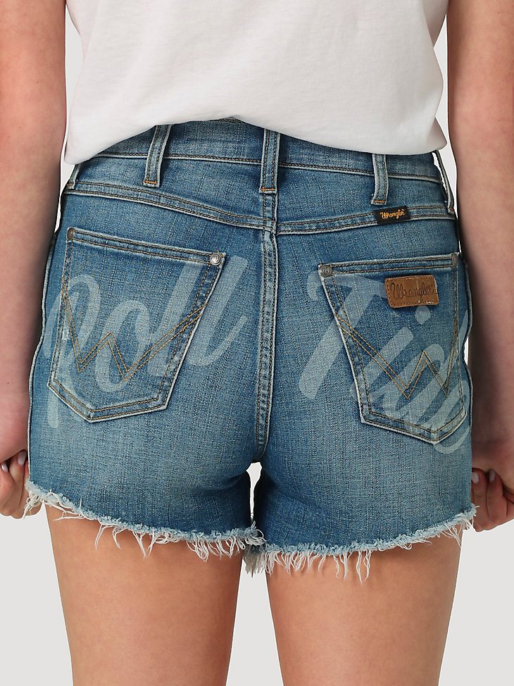 Women's Wrangler Retro Collegiate High Rise Cut-Off Denim Short in University of Alabama