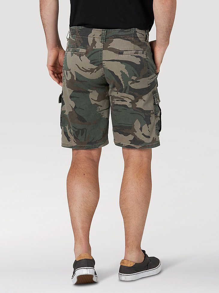 Men's Wrangler Authentics Stretch Cargo Short in Green Camo