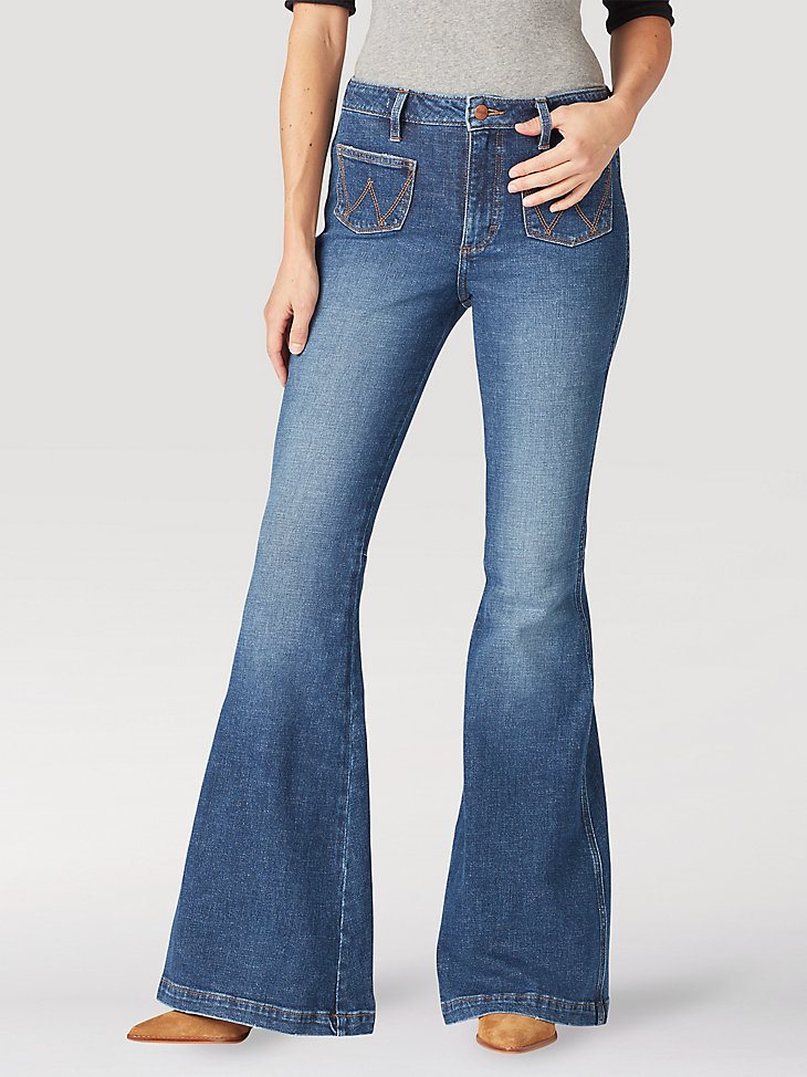 The Wrangler Retro Premium Jean: Women's High Rise Trumpet Flare in Victoria