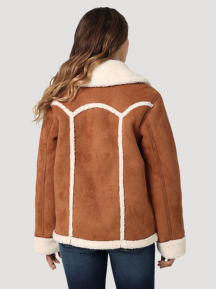 Women's Wrangler Faux Shearling Barn Coat in Lion