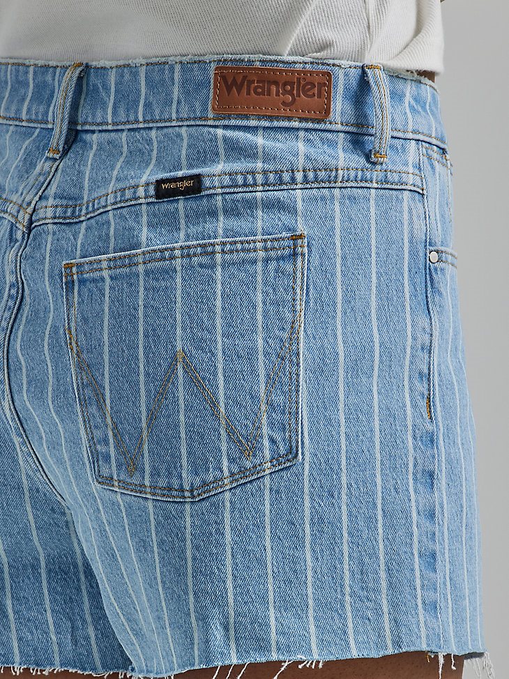Women's Stripe High Rise Vintage Short in Stone Stripe