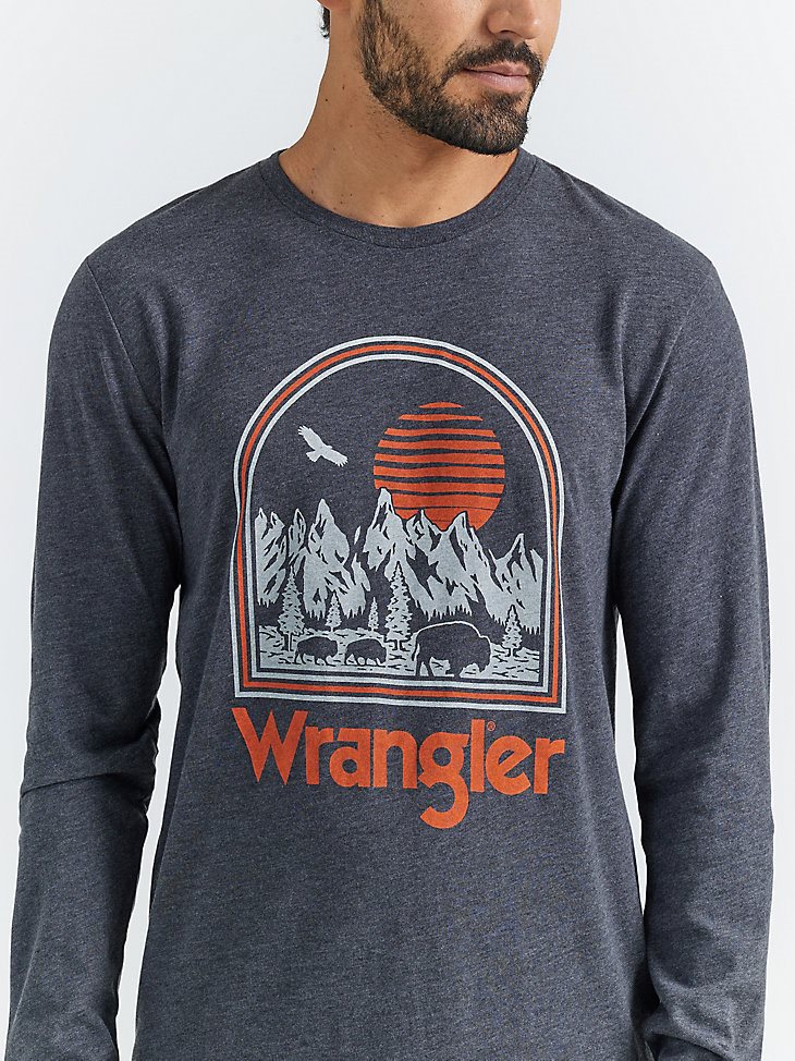 Men's Logo Mountain Back Graphic T-Shirt in Asphalt