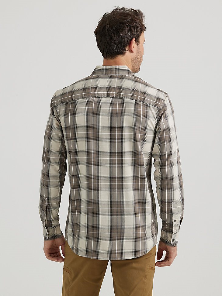 Men's Utility Plaid Outdoor Shirt in Khaki