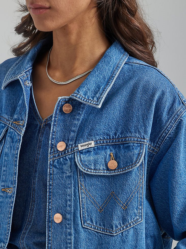 Women's Cowboy Crop Denim Jacket in Together Again