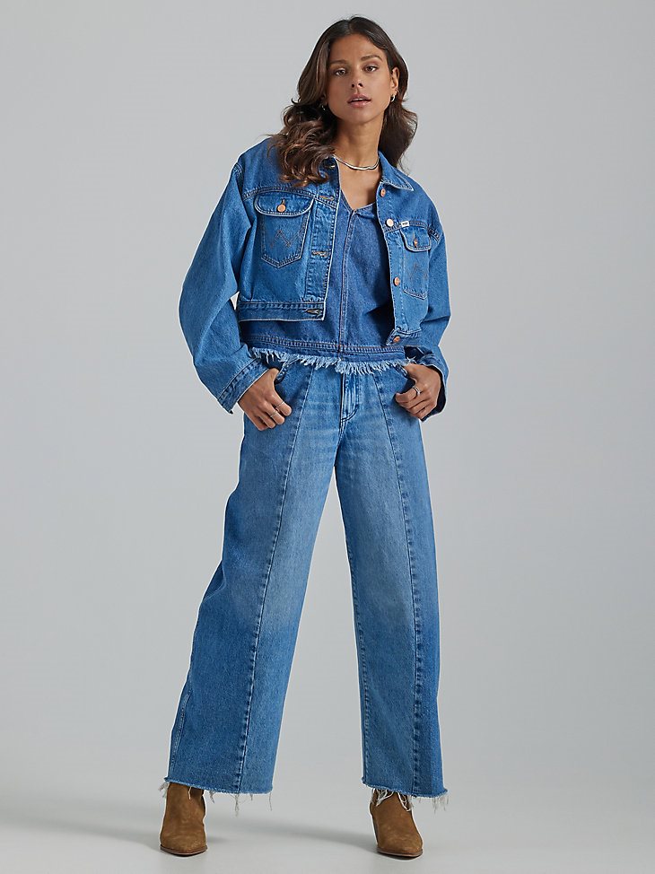 Women's Cowboy Crop Denim Jacket in Together Again