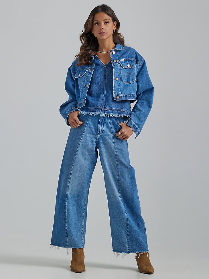 Women's Cowboy Crop Denim Jacket in Together Again