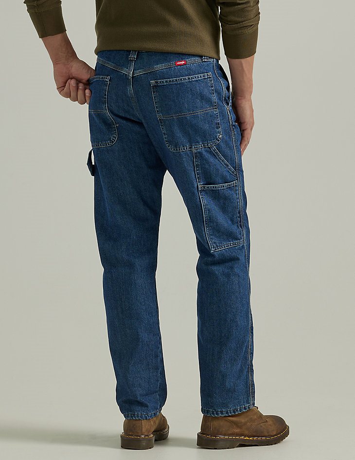 Wrangler Fleece Lined Carpenter Jean in Dark Stonewash