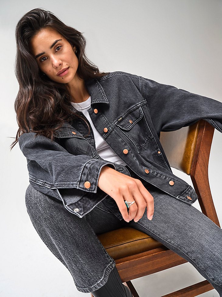 Women's Heritage Jumbo Trucker Jacket in Shadows