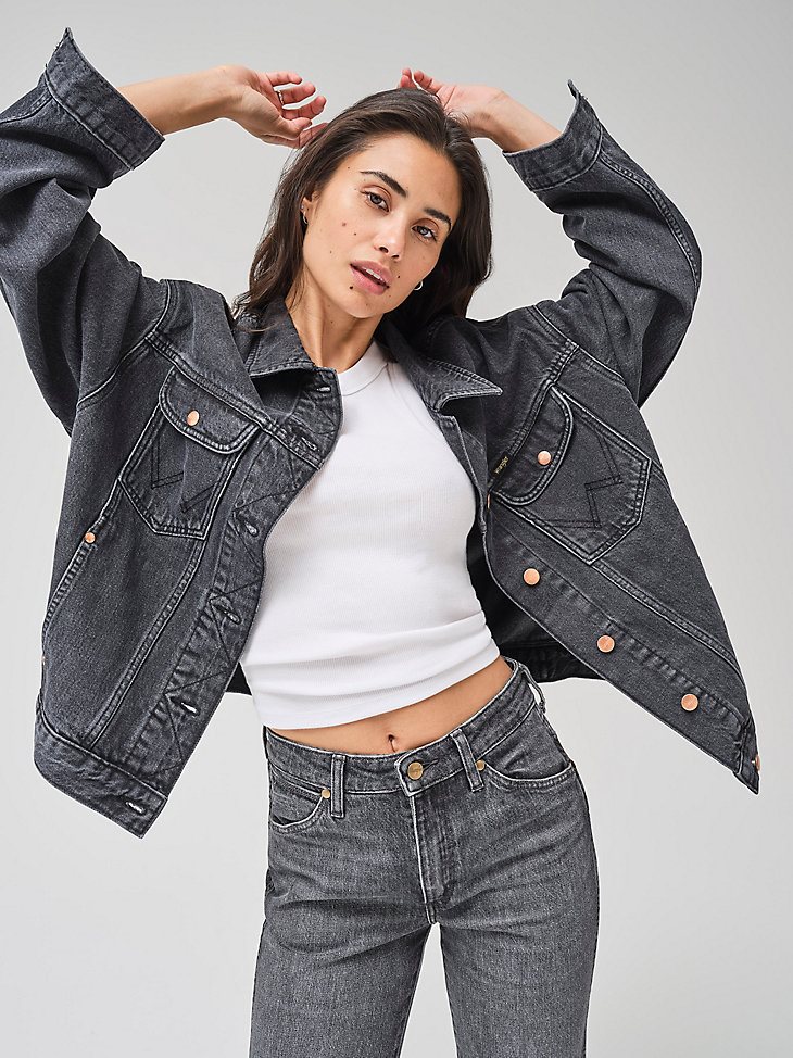 Women's Heritage Jumbo Trucker Jacket in Shadows
