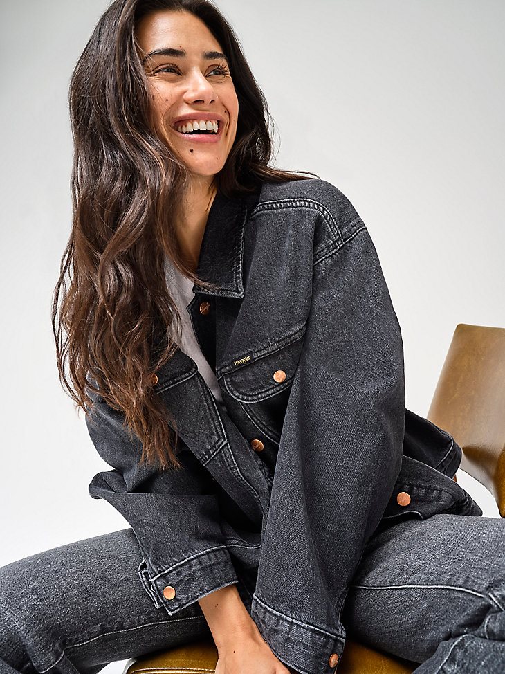 Women's Heritage Jumbo Trucker Jacket in Shadows