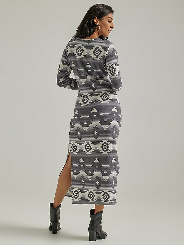 Women's Wrangler Retro Southwest Maxi Dress in Grey/White