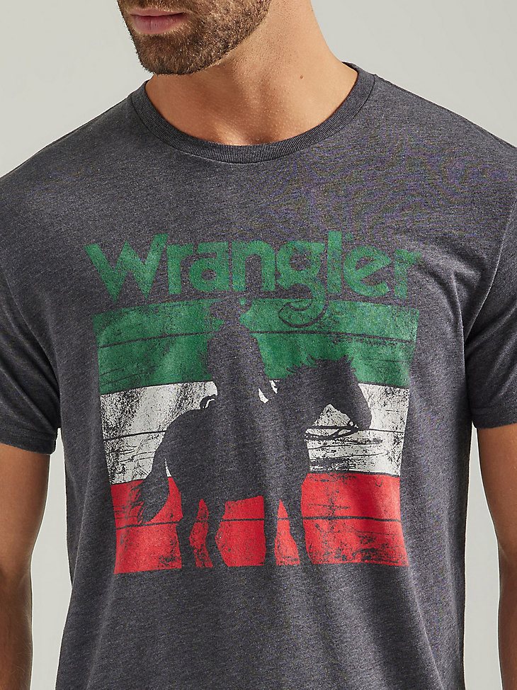 Men's Mexico Horse Rider Graphic T-Shirt in Charcoal Heather