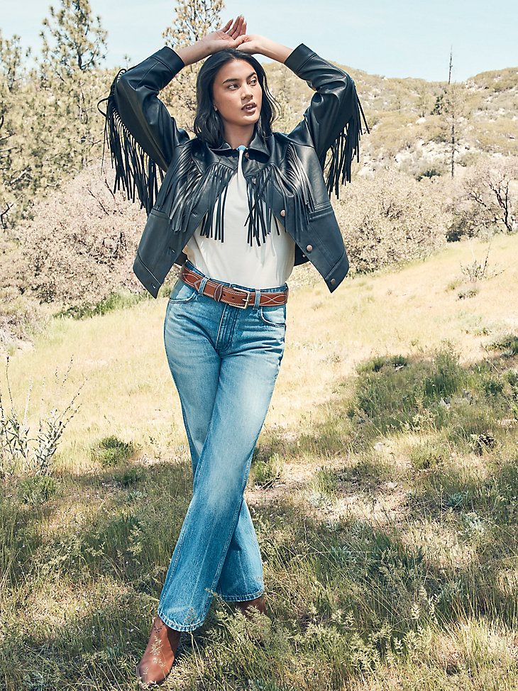 Women's Oversized Fringe Jacket in Black