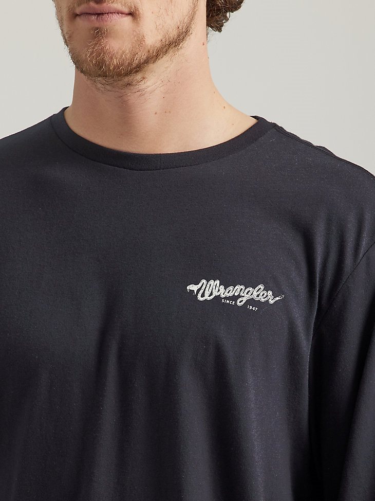 Men's Barbed Wire Logo T-Shirt in Jet Black