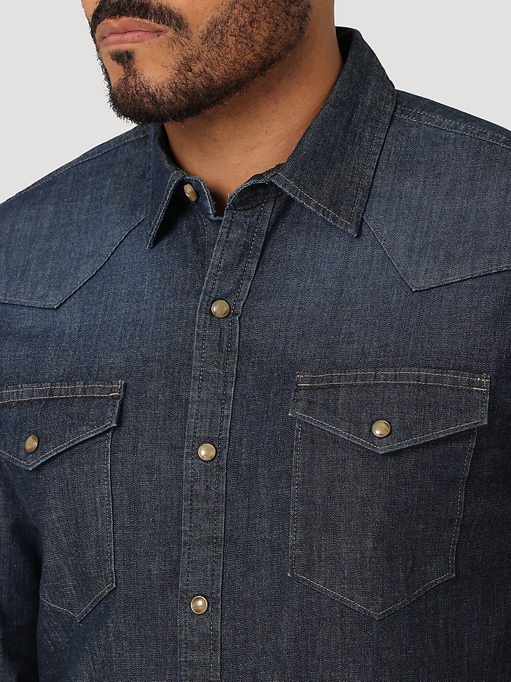 Men's Comfort Flex Denim Shirt in Dusk