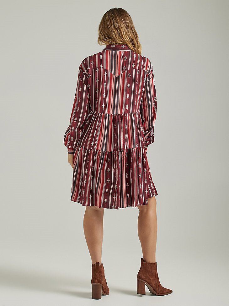 Women's Wrangler Retro Western Snap Tiered Dress in Port Royale